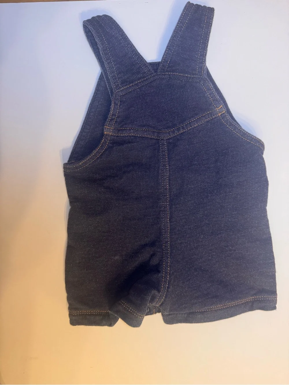 Carter’s Baby 6M Denim Shortalls Overalls Romper Dark Wash NWOT